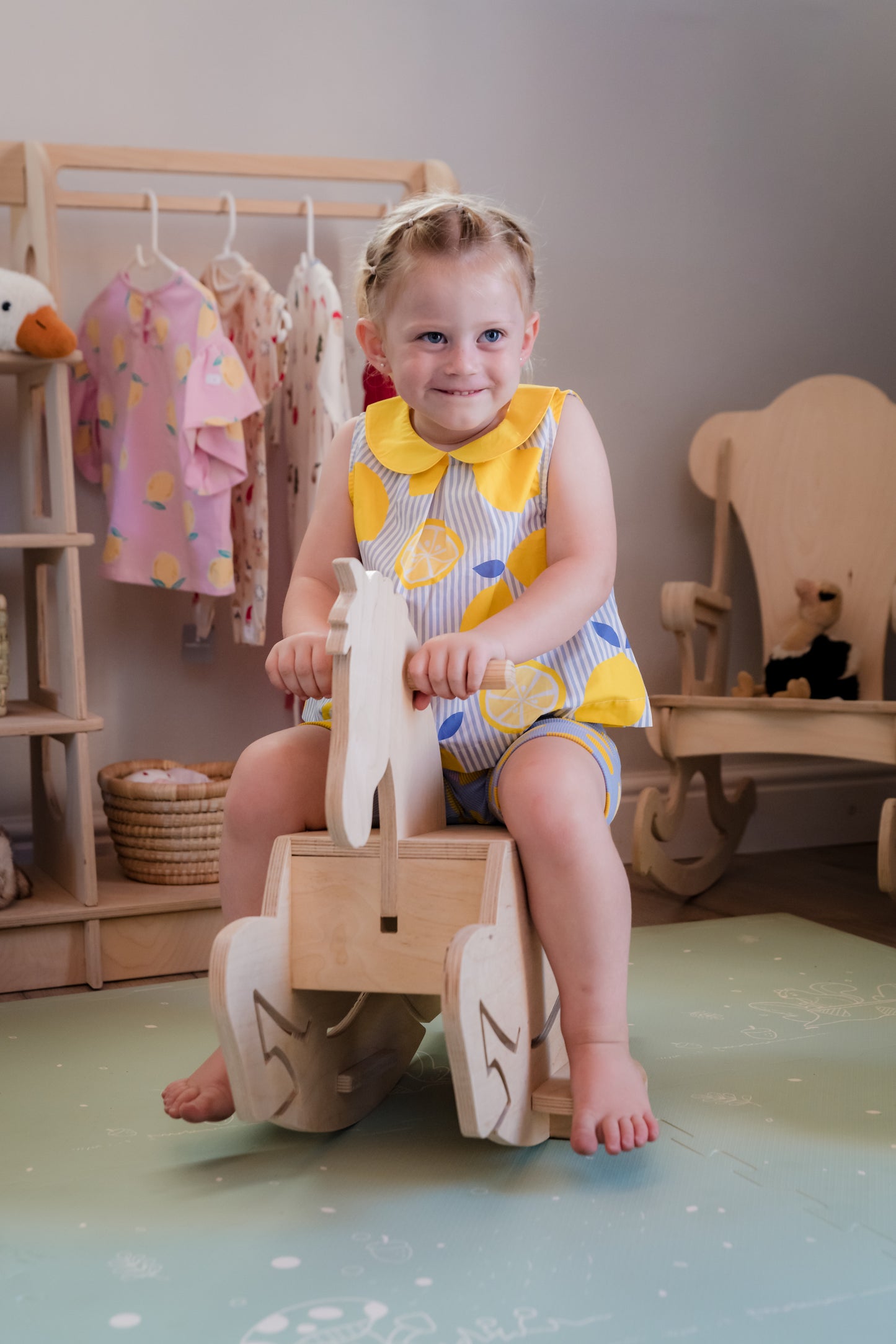 Montessori-Inspired Baltic Birchwood Rocking Horse