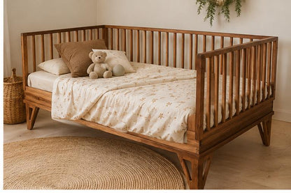 Premium 4-in-1 Hardwood Montessori Inspired Bed | European Beechwood or African Walnut