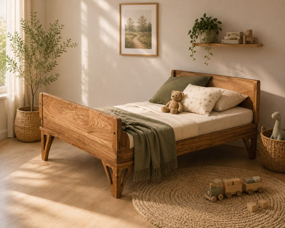 Premium 4-in-1 Hardwood Montessori Inspired Bed | European Beechwood or African Walnut