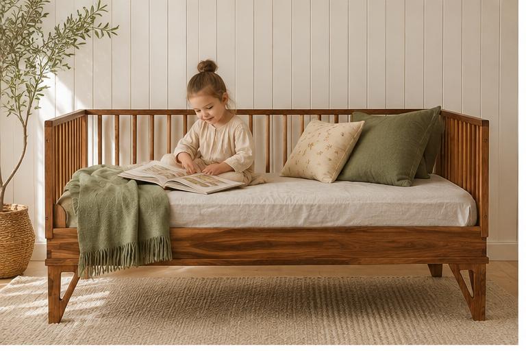 Premium 4-in-1 Hardwood Montessori Inspired Bed | European Beechwood or African Walnut
