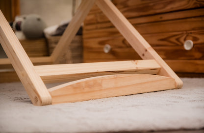 Moses basket Hard wood Stand with adjustable height and adjustable rocking motion.