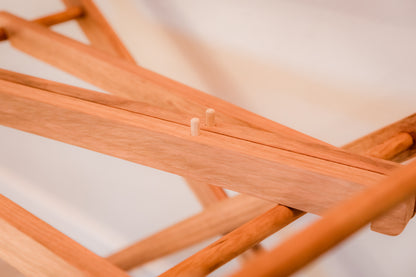 Moses basket Hard wood Stand with adjustable height and adjustable rocking motion.