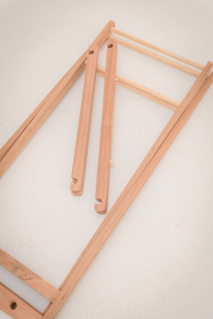 Moses basket Hard wood Stand with adjustable height and adjustable rocking motion.