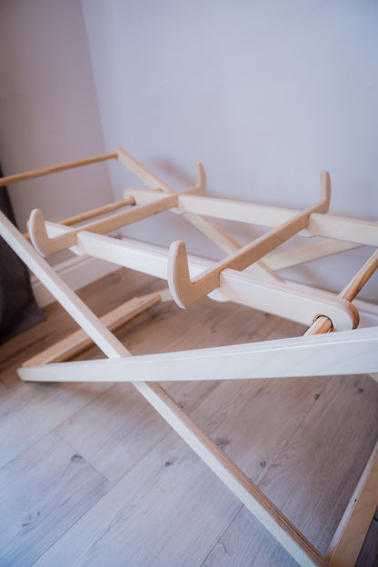 Baltic Birchwood Moses basket Stand with safety features (Curved or Straight lines)