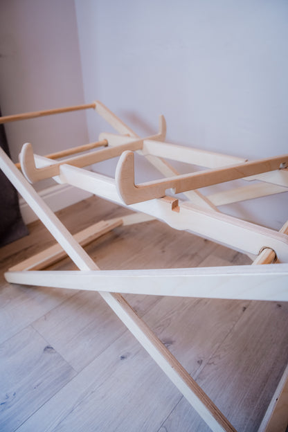 Baltic Birchwood Moses basket Stand with safety features (Curved or Straight lines)