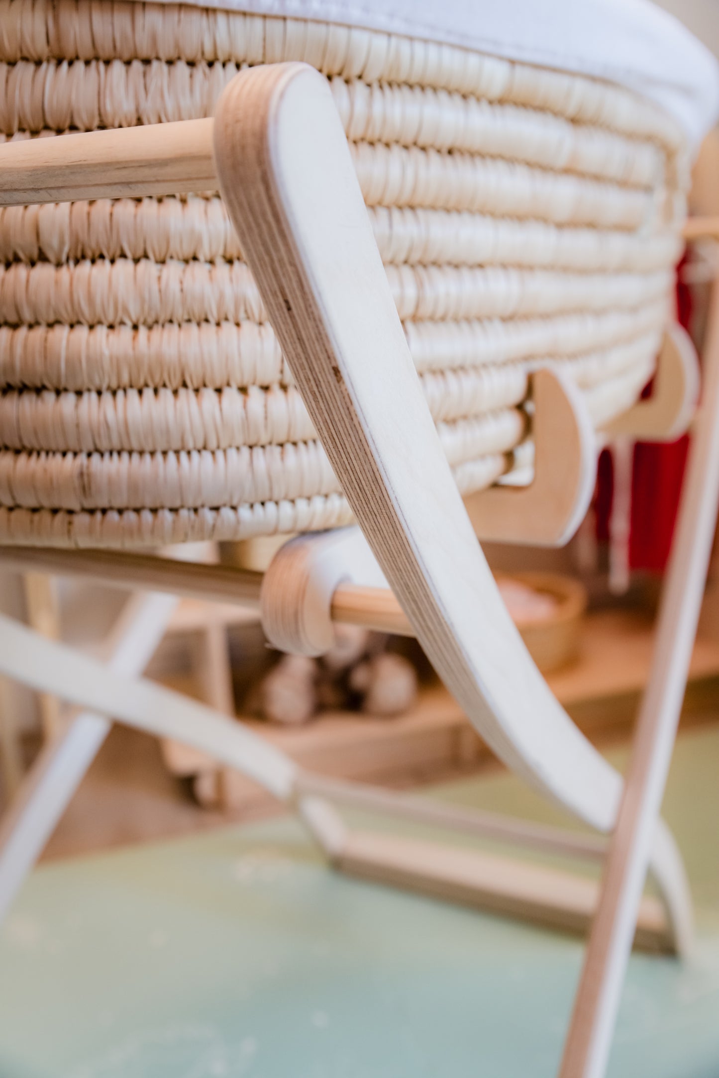 Birchwood Moses basket Stand with safety features (Curved or Straight lines)