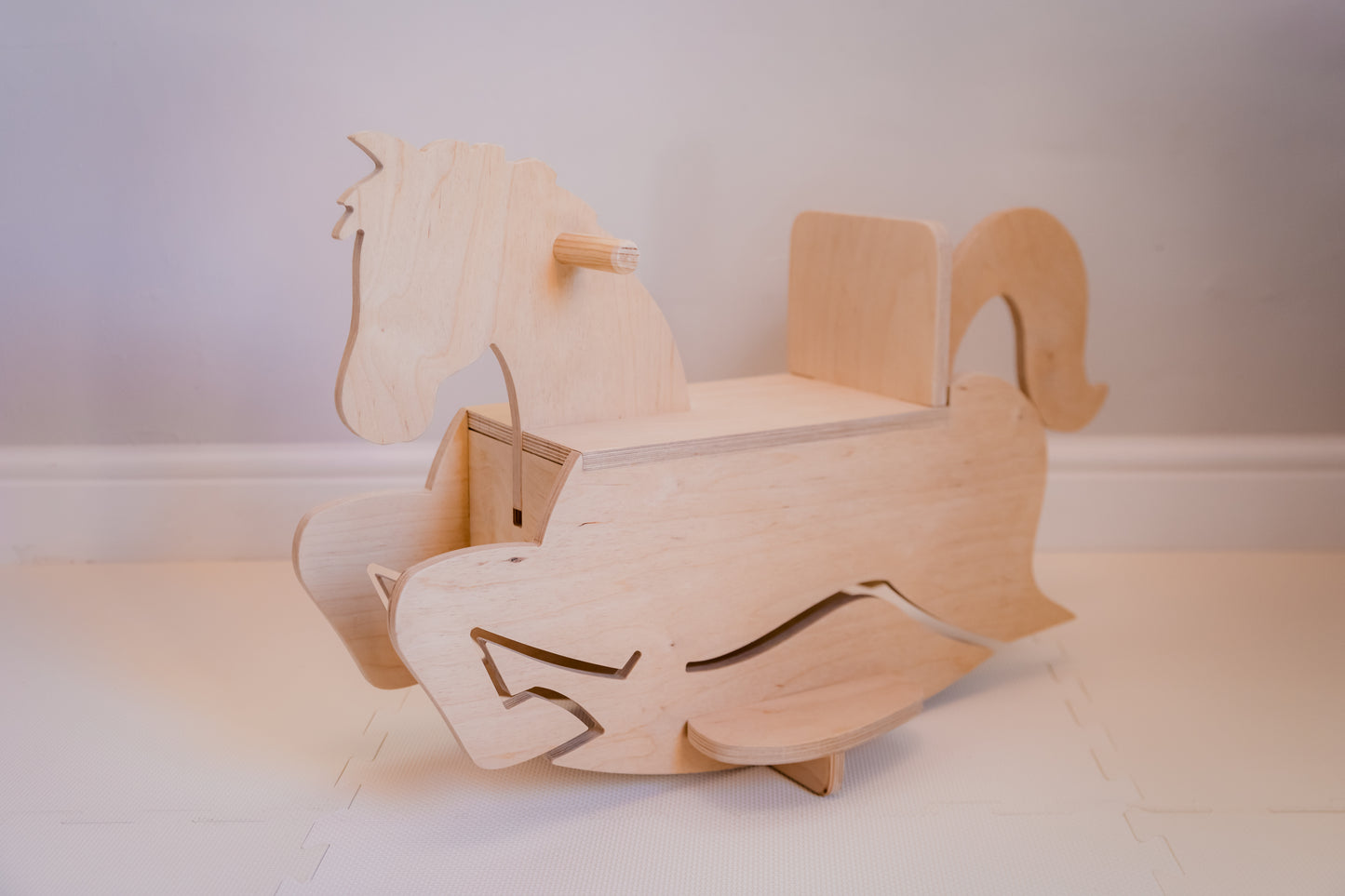 Montessori-Inspired Baltic Birchwood Rocking Horse