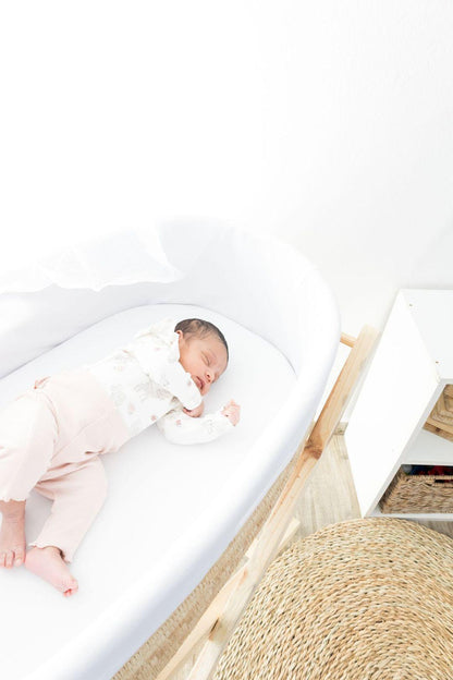 Moses basket Liner - Cotton Lycra fitted Liner for Moses basket